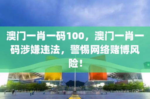 澳门一肖一码100，澳门一肖一码涉嫌违法，警惕网络赌博风险！