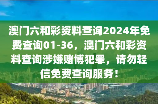 澳门六和彩资料查询2024年免费查询01-36，澳门六和彩资料查询涉嫌赌博犯罪，请勿轻信免费查询服务！