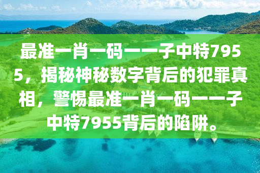 最准一肖一码一一子中特7955，揭秘神秘数字背后的犯罪真相，警惕最准一肖一码一一子中特7955背后的陷阱。