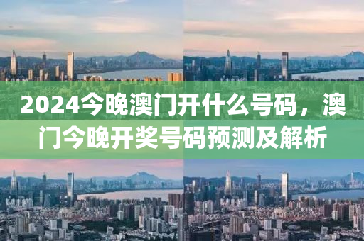 2024今晚澳门开什么号码，澳门今晚开奖号码预测及解析
