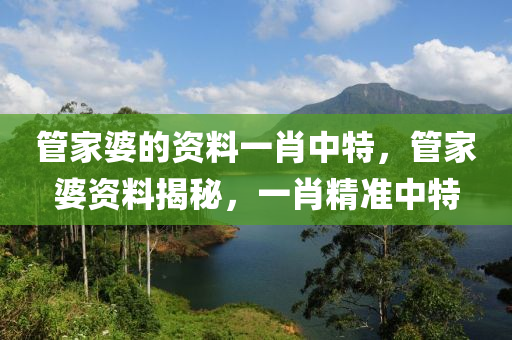 管家婆的资料一肖中特，管家婆资料揭秘，一肖精准中特
