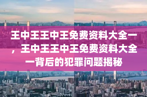 王中王王中王免费资料大全一，王中王王中王免费资料大全一背后的犯罪问题揭秘