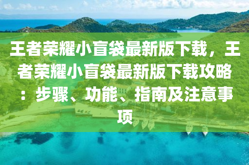 王者荣耀小盲袋最新版下载，王者荣耀小盲袋最新版下载攻略：步骤、功能、指南及注意事项