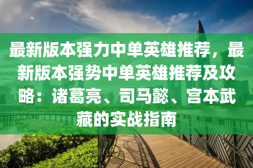 最新版本强力中单英雄推荐，最新版本强势中单英雄推荐及攻略：诸葛亮、司马懿、宫本武藏的实战指南