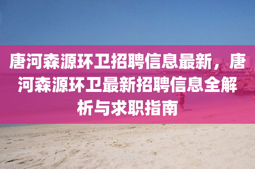唐河森源环卫招聘信息最新，唐河森源环卫最新招聘信息全解析与求职指南