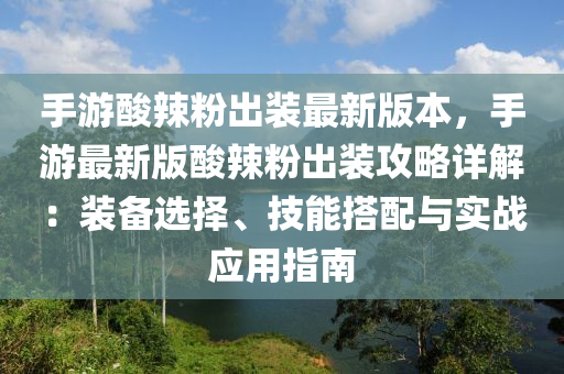 手游酸辣粉出装最新版本，手游最新版酸辣粉出装攻略详解：装备选择、技能搭配与实战应用指南