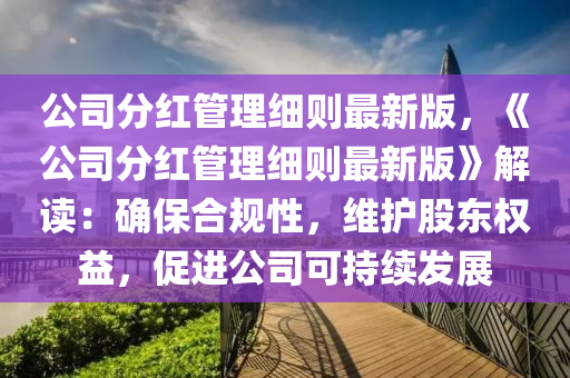 公司分红管理细则最新版，《公司分红管理细则最新版》解读：确保合规性，维护股东权益，促进公司可持续发展