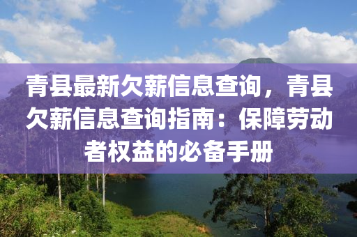 青县最新欠薪信息查询，青县欠薪信息查询指南：保障劳动者权益的必备手册