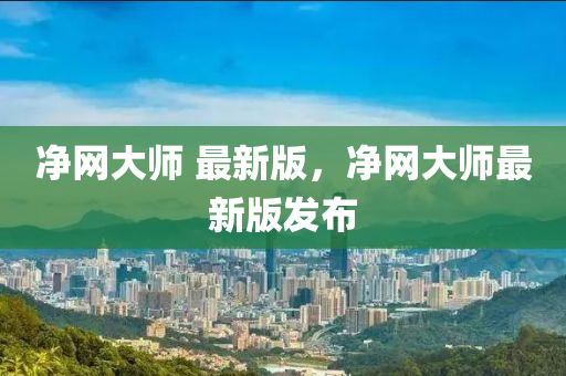 净网大师 最新版，净网大师最新版发布
