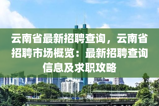 云南省最新招聘查询，云南省招聘市场概览：最新招聘查询信息及求职攻略