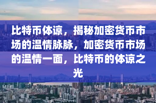比特币体谅，揭秘加密货币市场的温情脉脉，加密货币市场的温情一面，比特币的体谅之光