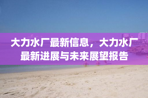 大力水厂最新信息，大力水厂最新进展与未来展望报告