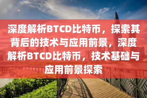 深度解析BTCD比特币，探索其背后的技术与应用前景，深度解析BTCD比特币，技术基础与应用前景探索
