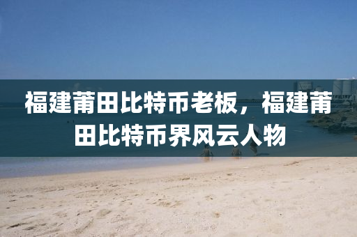 福建莆田比特币老板，福建莆田比特币界风云人物