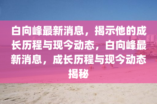 白向峰最新消息，揭示他的成长历程与现今动态，白向峰最新消息，成长历程与现今动态揭秘
