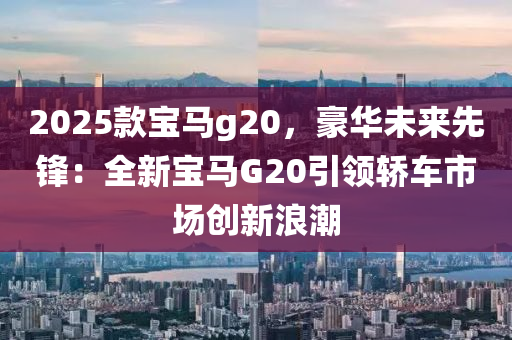 2025款宝马g20，豪华未来先锋：全新宝马G20引领轿车市场创新浪潮