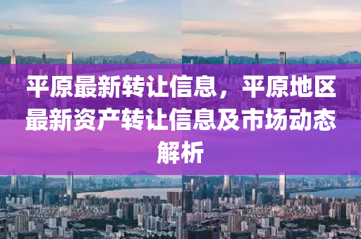 平原最新转让信息，平原地区最新资产转让信息及市场动态解析