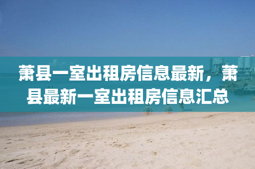 萧县一室出租房信息最新，萧县最新一室出租房信息汇总