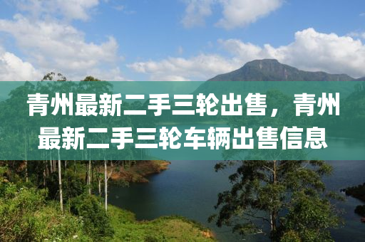 青州最新二手三轮出售，青州最新二手三轮车辆出售信息