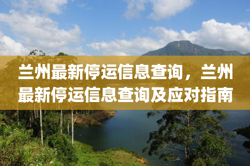 兰州最新停运信息查询，兰州最新停运信息查询及应对指南