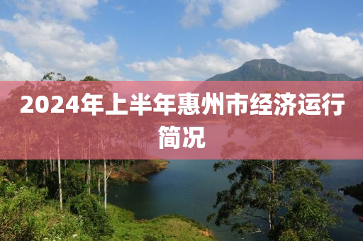 2024年上半年惠州市经济运行简况
