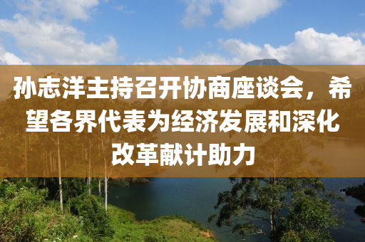 孙志洋主持召开协商座谈会，希望各界代表为经济发展和深化改革献计助力