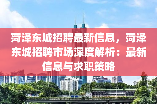 菏泽东城招聘最新信息，菏泽东城招聘市场深度解析：最新信息与求职策略