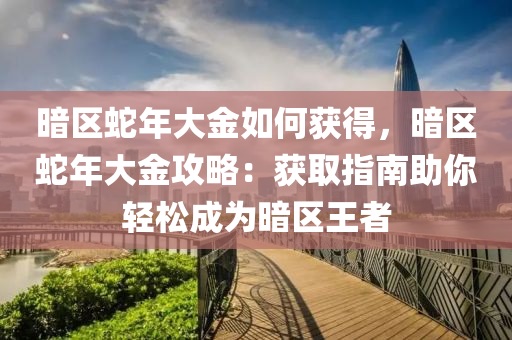 暗区蛇年大金如何获得，暗区蛇年大金攻略：获取指南助你轻松成为暗区王者