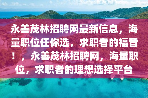 永善茂林招聘网最新信息，海量职位任你选，求职者的福音！，永善茂林招聘网，海量职位，求职者的理想选择平台