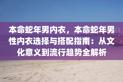 本命蛇年男内衣，本命蛇年男性内衣选择与搭配指南：从文化意义到流行趋势全解析