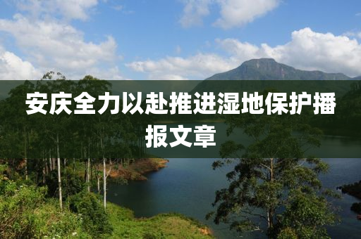 安庆全力以赴推进湿地保护播报文章