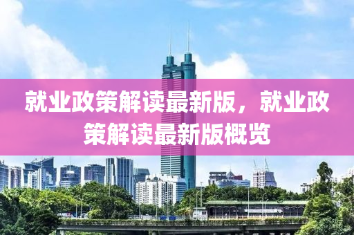 就业政策解读最新版，就业政策解读最新版概览