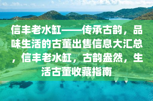 信丰老水缸——传承古韵，品味生活的古董出售信息大汇总，信丰老水缸，古韵盎然，生活古董收藏指南