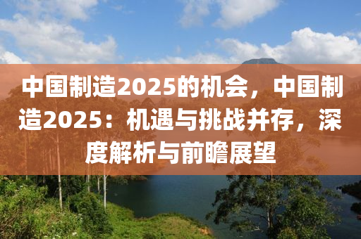 中国制造2025的机会，中国制造2025：机遇与挑战并存，深度解析与前瞻展望