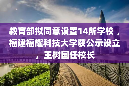 教育部拟同意设置14所学校 ，福建福耀科技大学获公示设立，王树国任校长