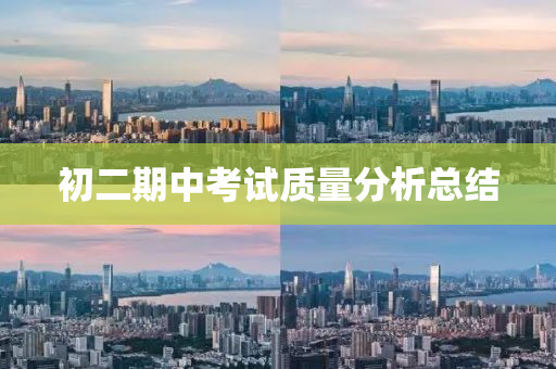 初二期中考试质量分析总结