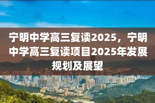 宁明中学高三复读2025，宁明中学高三复读项目2025年发展规划及展望