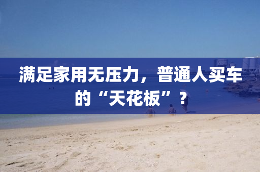 满足家用无压力，普通人买车的“天花板”？