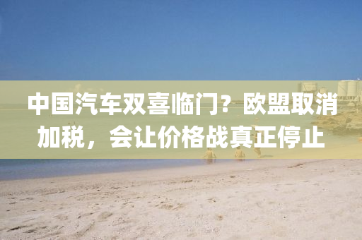 中国汽车双喜临门？欧盟取消加税，会让价格战真正停止