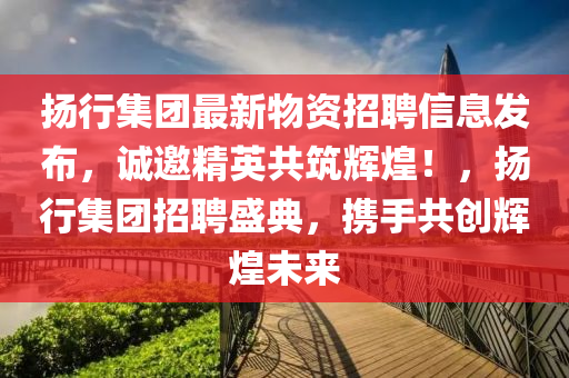 扬行集团最新物资招聘信息发布，诚邀精英共筑辉煌！，扬行集团招聘盛典，携手共创辉煌未来