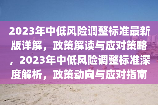 2023年中低风险调整标准最新版详解，政策解读与应对策略，2023年中低风险调整标准深度解析，政策动向与应对指南