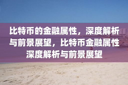 比特币的金融属性，深度解析与前景展望，比特币金融属性深度解析与前景展望