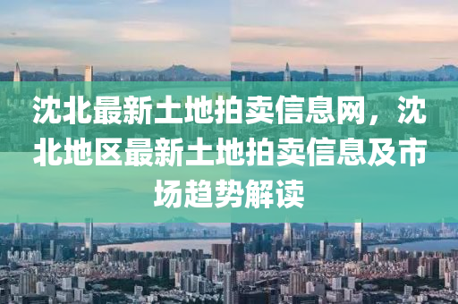 沈北最新土地拍卖信息网，沈北地区最新土地拍卖信息及市场趋势解读