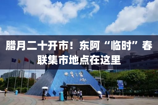 腊月二十开市！东阿“临时”春联集市地点在这里
