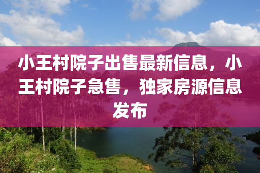 小王村院子出售最新信息，小王村院子急售，独家房源信息发布
