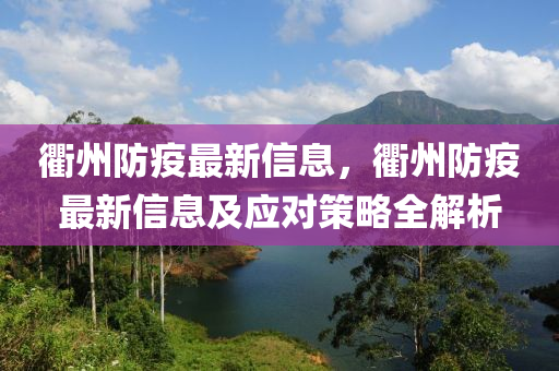 衢州防疫最新信息，衢州防疫最新信息及应对策略全解析