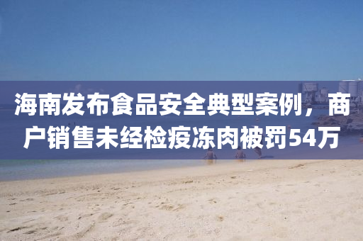 海南发布食品安全典型案例，商户销售未经检疫冻肉被罚54万