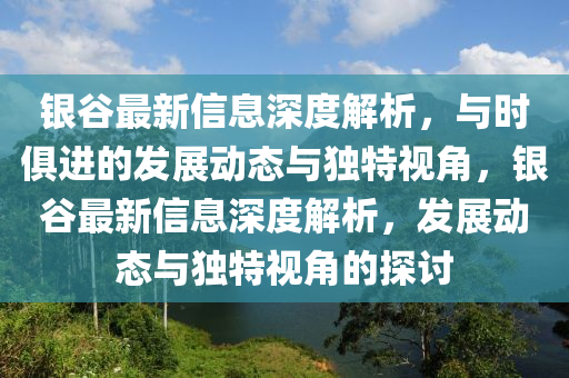 银谷最新信息深度解析，与时俱进的发展动态与独特视角，银谷最新信息深度解析，发展动态与独特视角的探讨
