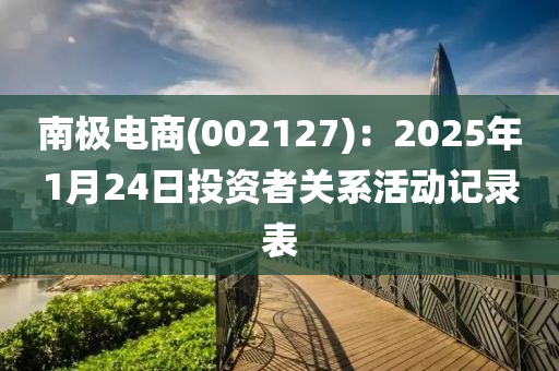 南极电商(002127)：2025年1月24日投资者关系活动记录表