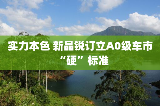 实力本色 新晶锐订立A0级车市“硬”标准